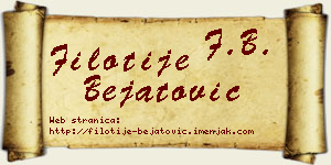 Filotije Bejatović vizit kartica